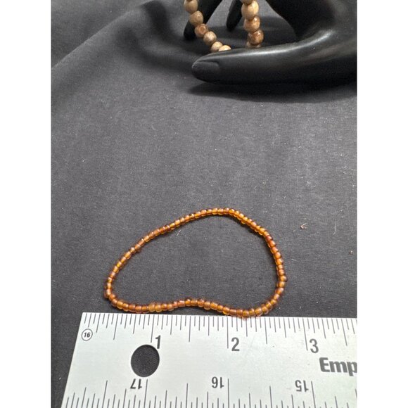 Assorted Lot 4 Beaded Bracelets Set Incuding Tiger Eye Wrap & Adjustable Leather - Picture 3 of 5